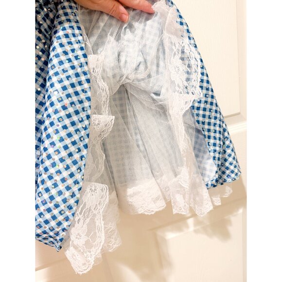 Dorothy Wizard of Oz Girls Halloween Dress Up Costume Dress with Bows Med 8-10 - Picture 4 of 9